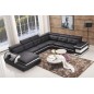 2eme paiement de la commande: Canapé d'angle cuir buffle italien 7/8 places , bellissimo, noir et blanc, angle droit, 6x sans fr