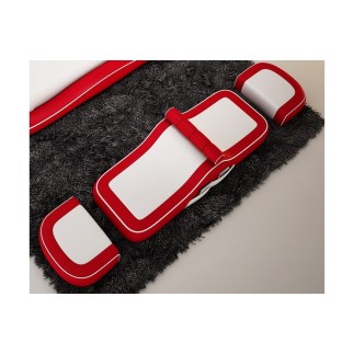Chauffeuse et 2 poufs ELSA, coloris au choix (choisir la couleur)