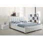 Lit en cuir italien de luxe CAMILLE, blanc, 140x190