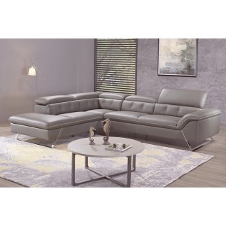 Paiement en 2x : Canapé d'angle en cuir de buffle italien de luxe 5/6 places vida, moka, angle gauche, surpiqure Moka, 2x sans f