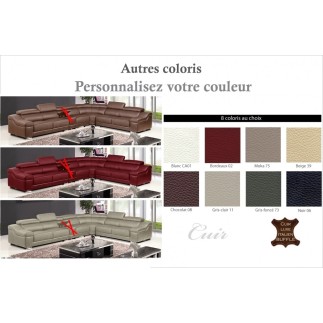 Canapé d'angle en cuir buffle italien de luxe 7 places londres couleur personnalisée, angle droit, canapé personnalisé sur mesur