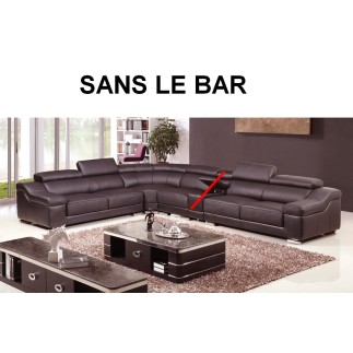 Canapé d'angle en cuir buffle italien de luxe 7 places londres chocolat, angle gauche, canapé personnalisé sur mesure sans le ba