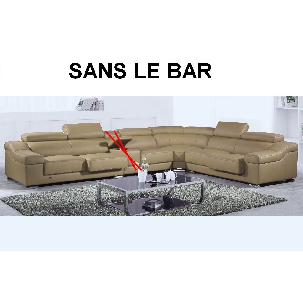 Canapé d'angle en cuir buffle italien de luxe 7 places londres Beige, angle droit, canapé personnalisé sur mesure sans le bar Canapé d'angle en cuir buffle italien de luxe 7 places londres Beige, angle droit, canapé personnalisé sur mesure sans le bar
