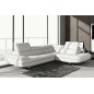 Canapé d'angle en cuir italien 6 places BIRKIN, blanc, angle droit