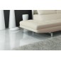 Canapé d'angle en cuir italien 6 places BIRKIN, blanc, angle droit
