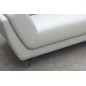 Canapé d'angle en cuir buffle italien de luxe 5 places COSTES, blanc, angle droit