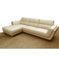 Canapé d'angle en cuir buffle italien de luxe 5 places COSTES beige, angle gauche Canapé d'angle en cuir buffle italien de luxe 5 places COSTES beige, angle gauche