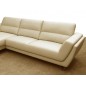 Canapé d'angle en cuir buffle italien de luxe 5 places COSTES beige, angle gauche Canapé d'angle en cuir buffle italien de luxe 5 places COSTES beige, angle gauche