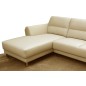Canapé d'angle en cuir buffle italien de luxe 5 places COSTES beige, angle gauche Canapé d'angle en cuir buffle italien de luxe 5 places COSTES beige, angle gauche