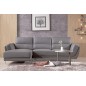 Canapé d'angle en cuir buffle italien de luxe 5 places COSTES moka, angle gauche