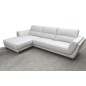 Canapé d'angle en cuir buffle italien de luxe 5 places COSTES blanc, angle gauche