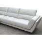 Canapé d'angle en cuir buffle italien de luxe 5 places COSTES blanc, angle gauche