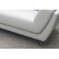 Canapé d'angle en cuir buffle italien de luxe 5 places COSTES blanc, angle gauche