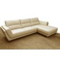 Canapé d'angle en cuir buffle italien de luxe 5 places COSTES, beige, angle droit