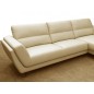 Canapé d'angle en cuir buffle italien de luxe 5 places COSTES, beige, angle droit