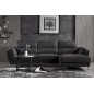 Canapé d'angle en cuir buffle italien de luxe 5 places COSTES, noir, angle droit Canapé d'angle en cuir buffle italien de luxe 5 places COSTES, noir, angle droit