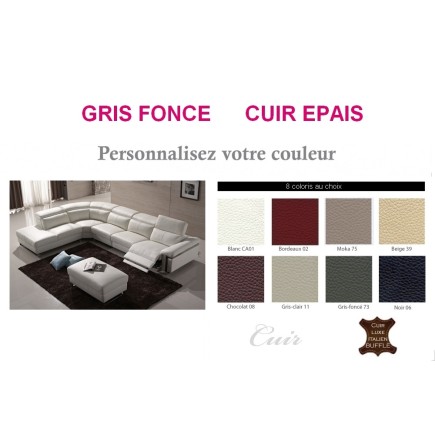Deuxième paiement de la commande: Canapé d'angle relax en cuir EPAIS buffle italien de luxe RELAXINO, canapé personnalisée, angl