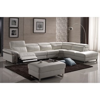 2EME paiement de la commande: Canapé d'angle relax en cuir buffle italien, de luxe relaxino, blanc, angle droit, 6x sans frais,
