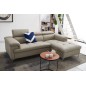 Canapé d'angle en cuir italien de luxe 5 places DILO, beige, angle droit