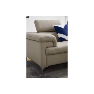 Canapé d'angle en cuir italien de luxe 5 places DILO, beige, angle droit