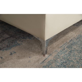 Canapé d'angle en cuir italien de luxe 5 places DILO, beige, angle droit