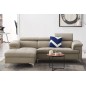 - Canapé d'angle en cuir italien de luxe 5 places DILO, beige, angle gauche