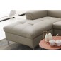 - Canapé d'angle en cuir italien de luxe 5 places DILO, beige, angle gauche