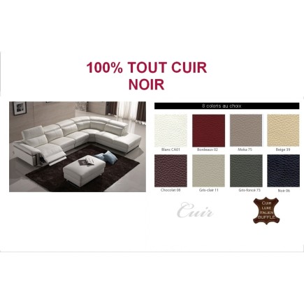 2eme paiement de la commande: 1er paiement de la commande: Canapé d'angle relax en 100% TOUT cuir buffle italien, de luxe relaxi