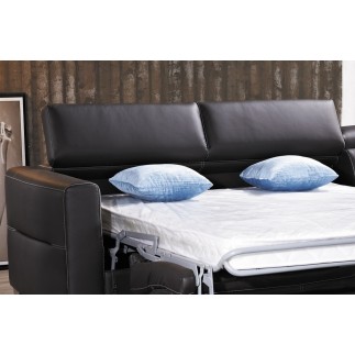 Canapé d'angle convertible en cuir de buffle italien de luxe 5 places ANTHONY, BLANC, angle droit, angle gauche