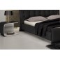 Lit en cuir italien de luxe CAMILLE, noir, 140x190