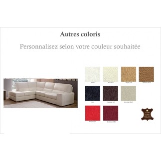 Solde de 540 €: Canapé d'angle barsano en cuir haut de gamme italien vachette. cuir prestige luxe. couleur personnalisée. angle