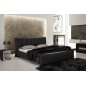 Lit en cuir italien de luxe CAMILLE, noir, 180x200