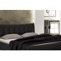 Lit en cuir italien de luxe CAMILLE, noir, 180x200