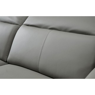 Canapé 3 places avec 2 relax électriques en cuir italien buffle TOPRELAX, gris foncé