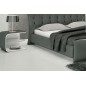Lit en cuir italien de luxe CAMILLE, gris foncé, 180x200