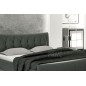 Lit en cuir italien de luxe CAMILLE, gris foncé, 160x200