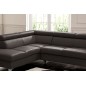 - Canapé d'angle convertible en cuir italien de luxe 5 places ASTRID, chocolat, angle gauche