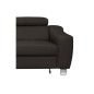 - Canapé d'angle convertible en cuir italien de luxe 5 places ASTRID, chocolat, angle gauche