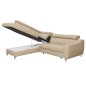 - Canapé d'angle convertible en cuir italien de luxe 5 places ASTRID, beige, angle gauche