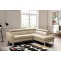 Canapé d'angle convertible en cuir italien de luxe 5 places ASTRID, beige, angle droit