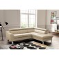 Canapé d'angle convertible en cuir italien de luxe 5 places ASTRID, beige, angle droit