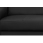 Canapé d'angle convertible en cuir italien de luxe 5 places ASTRID, noir, angle droit