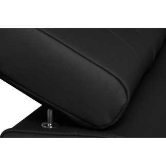 Canapé d'angle convertible en cuir italien de luxe 5 places ASTRID, noir, angle droit
