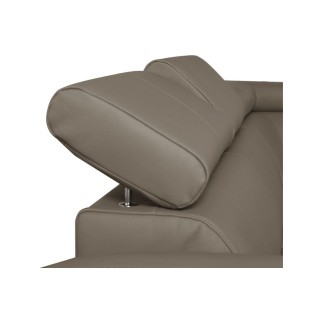 Canapé d'angle convertible en cuir italien de luxe 5 places ASTRID, taupe, angle droit