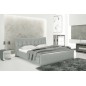 Lit en cuir italien de luxe CAMILLE, gris clair, 140x190