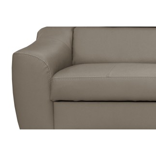 Canapé d'angle convertible en cuir italien de luxe 5 places ASTRID, taupe, angle droit