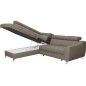 Canapé d'angle convertible en cuir italien de luxe 5 places ASTRID, taupe, angle gauche