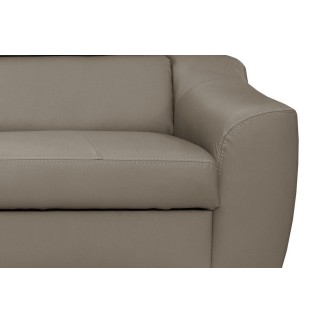 Canapé d'angle convertible en cuir italien de luxe 5 places ASTRID, taupe, angle gauche
