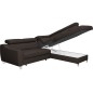 Canapé d'angle convertible en cuir italien de luxe 5 places ASTRID, chocolat, angle droit