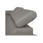 Canapé d'angle convertible en cuir italien de luxe 5 places ASTRID, gris clair, angle gauche